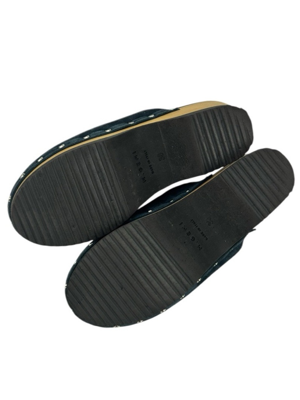 M. Gemi The Greta Suede Clogs Teal Size 8 - Picture 9 of 9